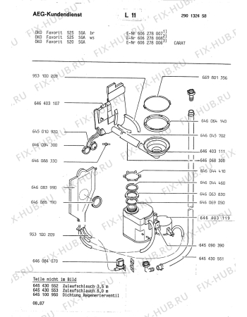 Взрыв-схема посудомоечной машины Aeg FAV520 SGA OEKO - Схема узла Hydraulic System 272